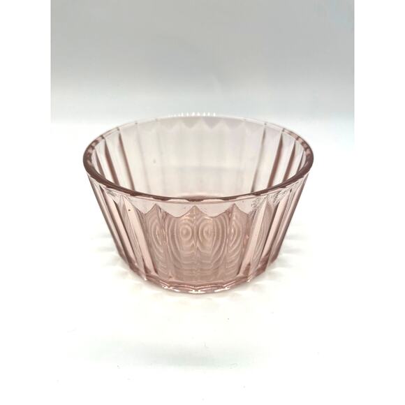 Vintage Anchor Hocking Pink Depression Ribbed Glass Bowl - Picture 1 of 6